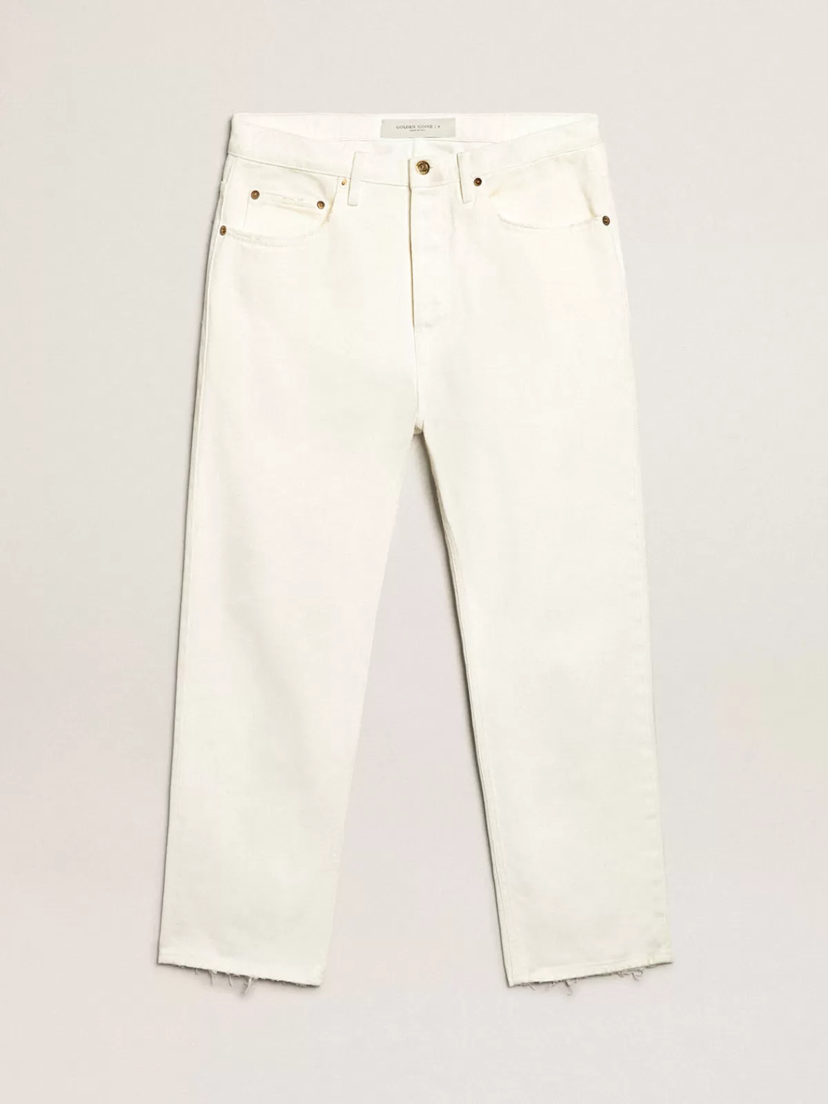 Cheap Golden Goose Jeans bianchi dall'effetto stonewashed