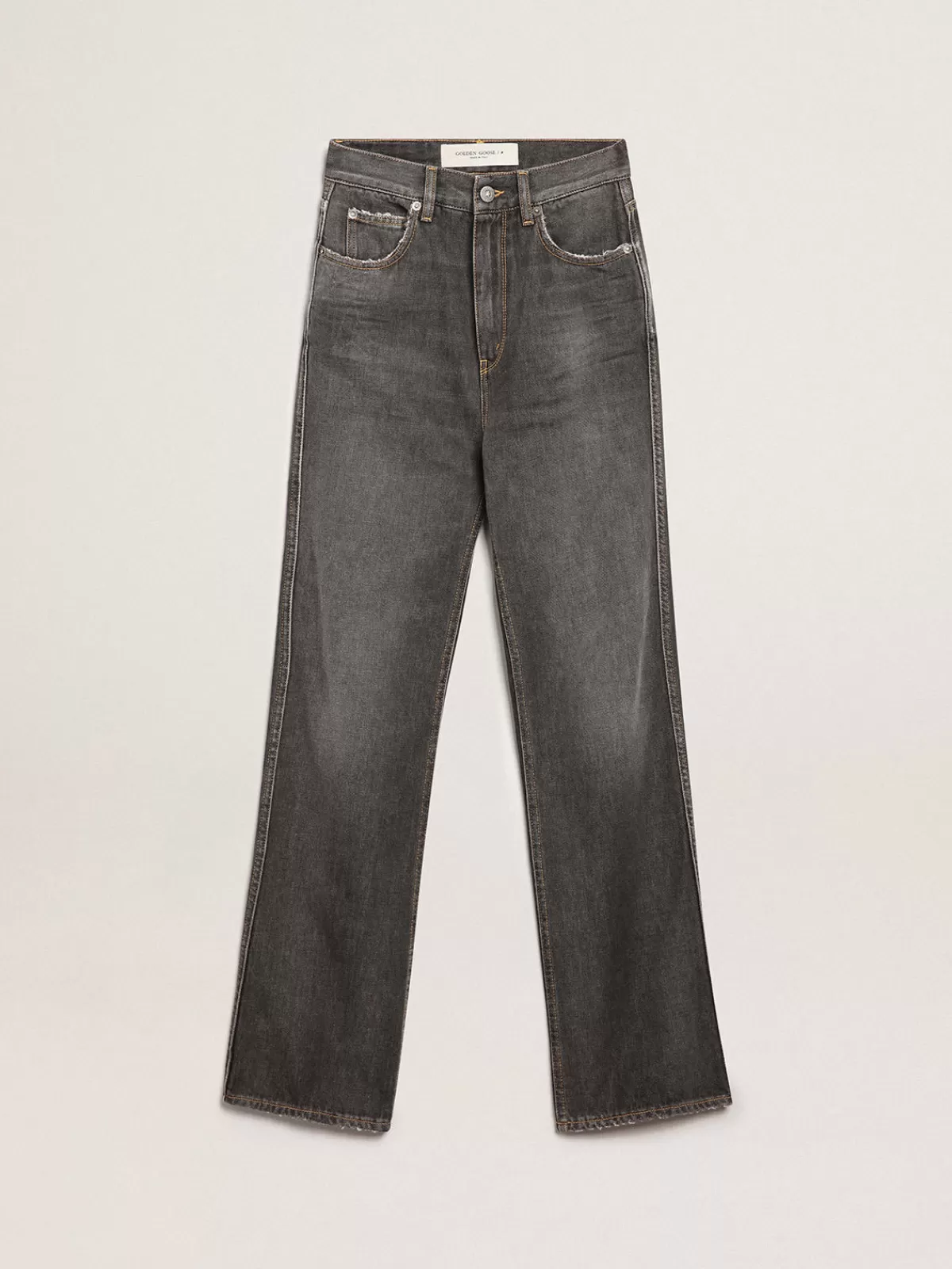 Sale Golden Goose Jeans neri da donna dall'effetto stonewashed