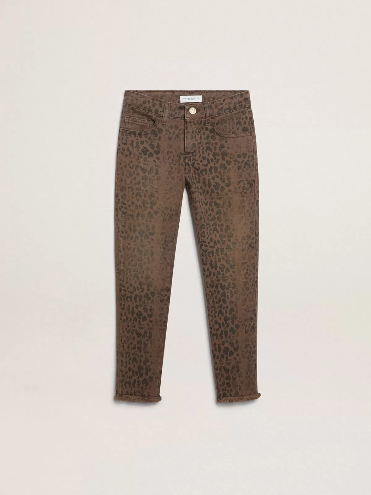 Best Sale Golden Goose Jeans skinny da bambina con stampa animalier