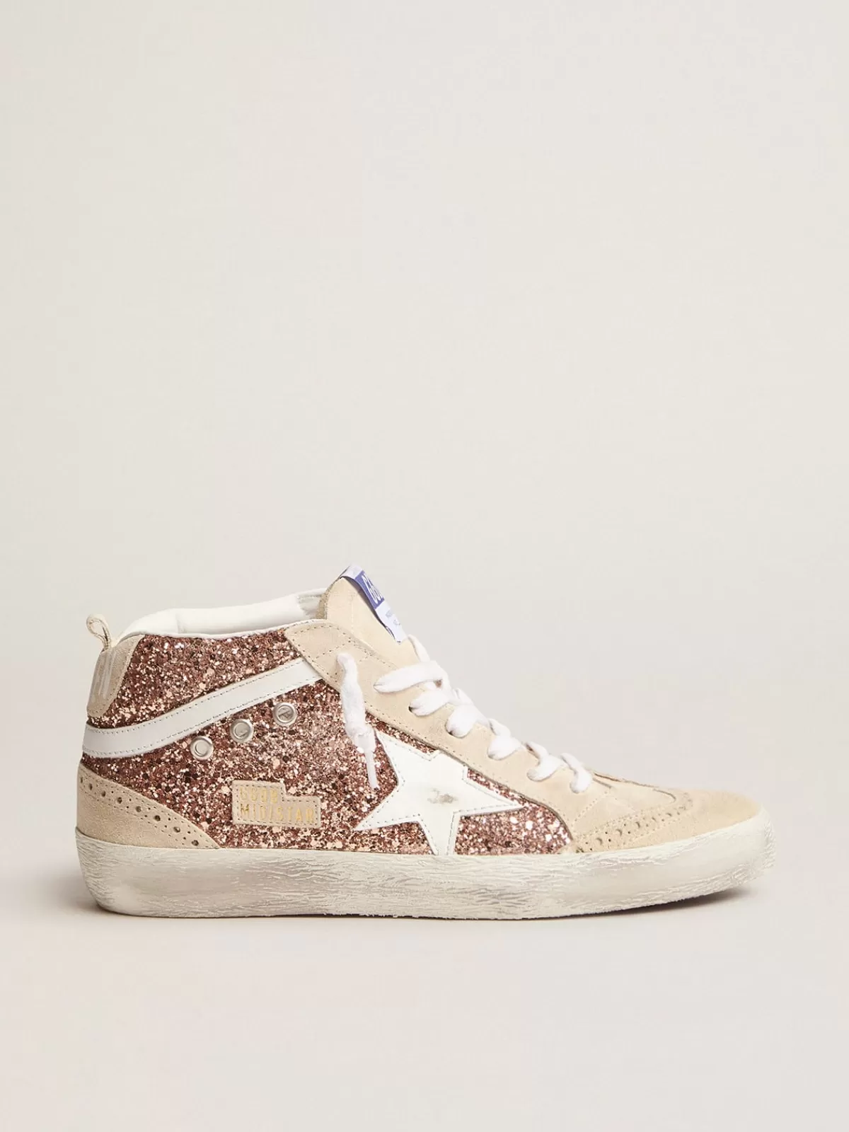 Discount Golden Goose Mid Star Donna con glitter oro