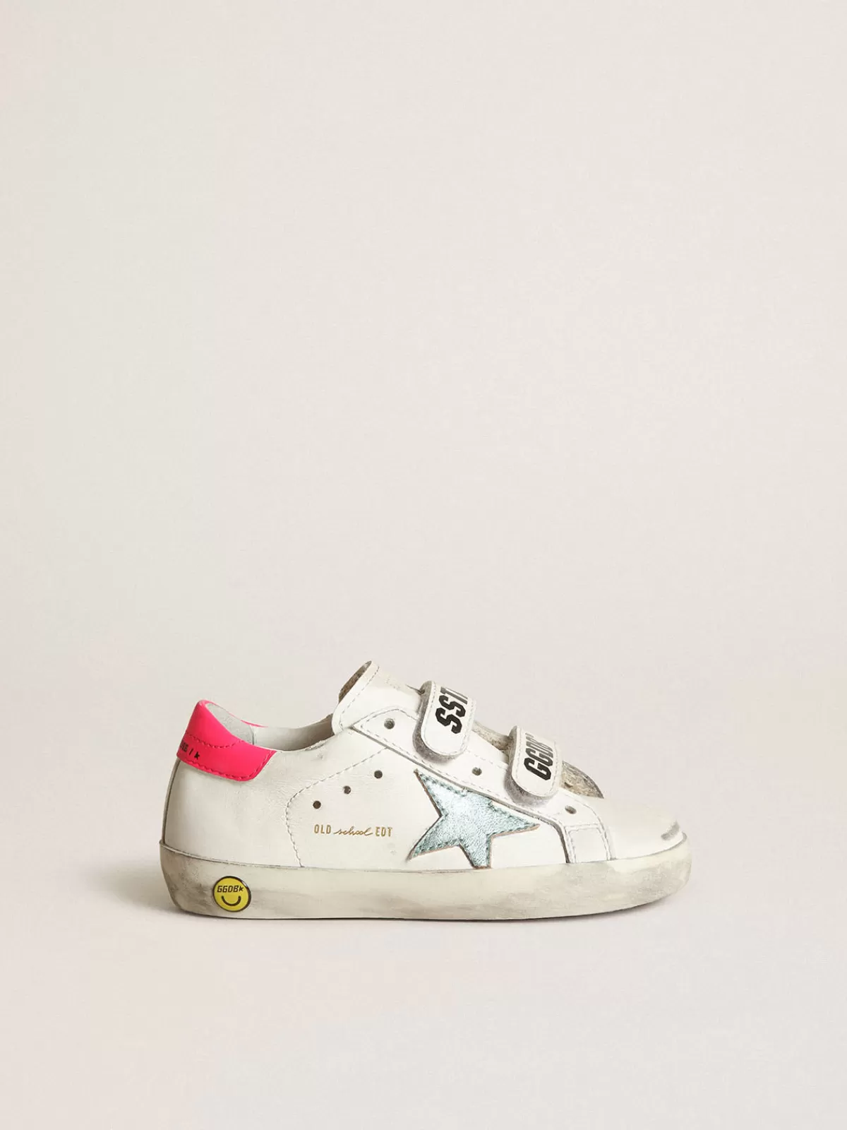 Flash Sale Golden Goose Old School Young con stella in pelle laminata acquamarina