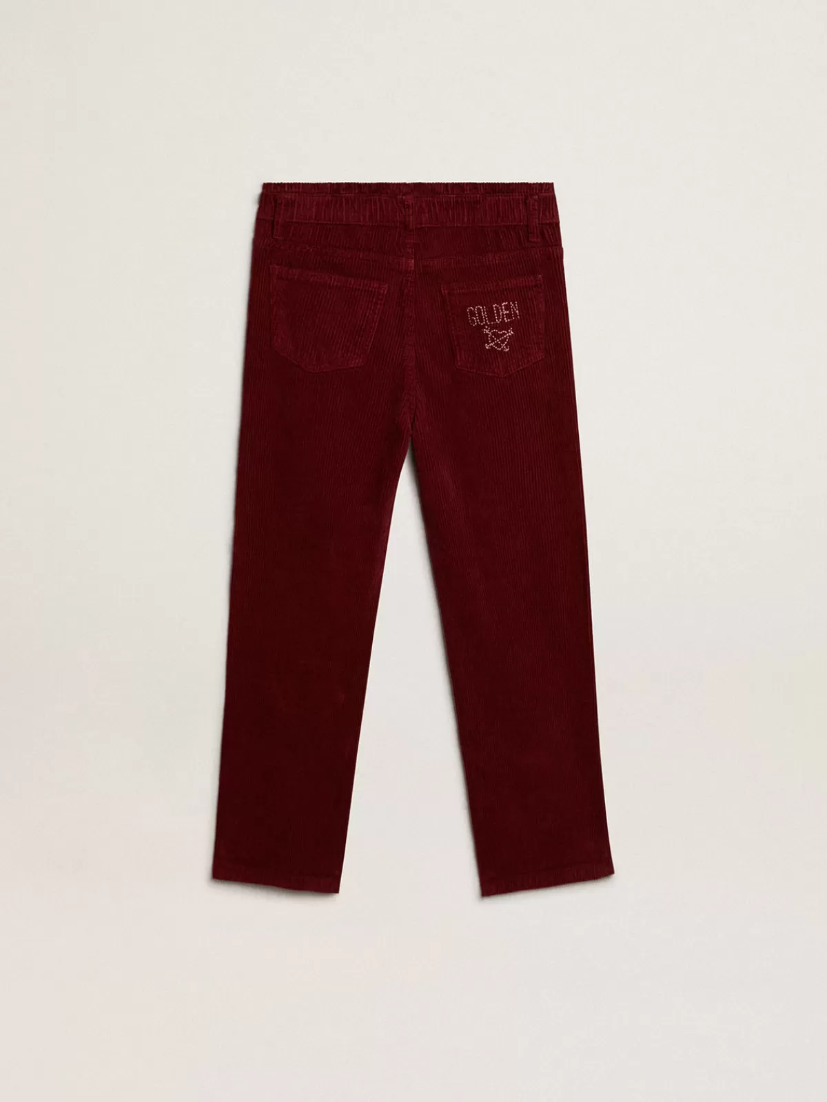 Discount Golden Goose Pantalone bordeaux dalla gamba ampia in cotone