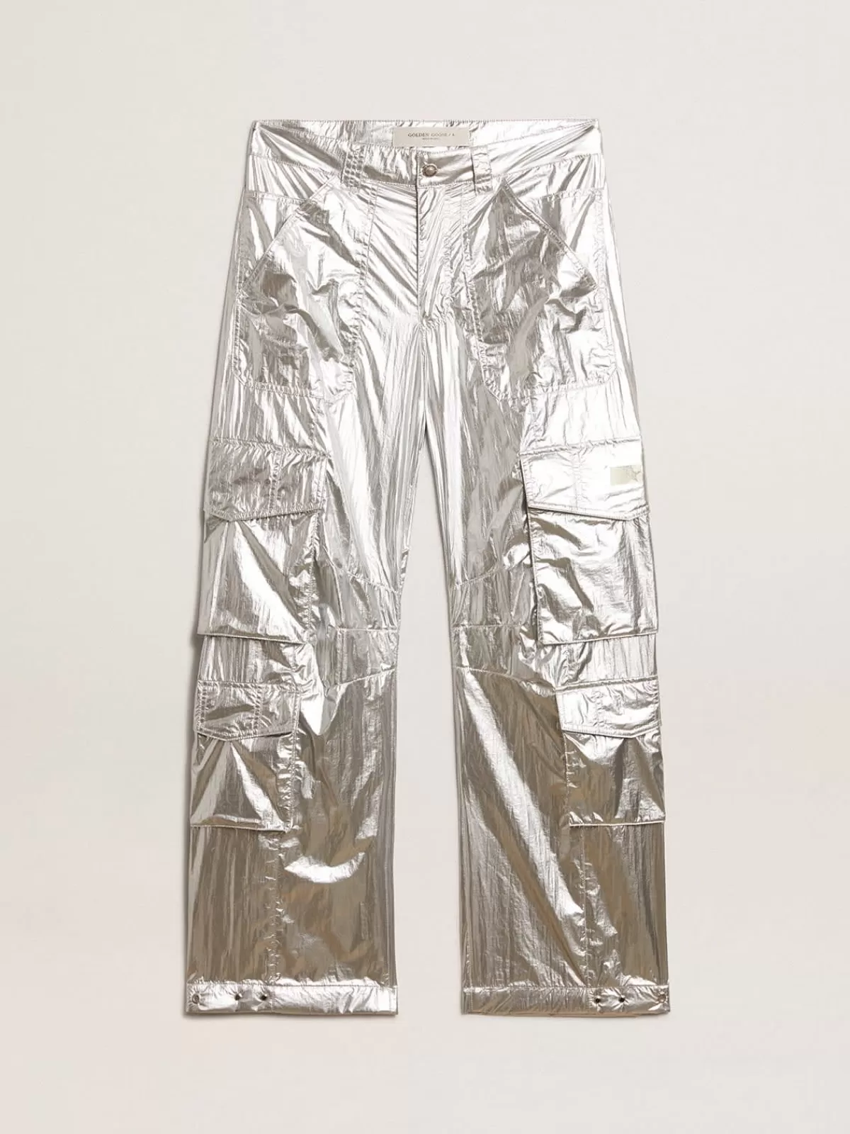 Discount Golden Goose Pantalone cargo Uomo in tessuto tecnico argento