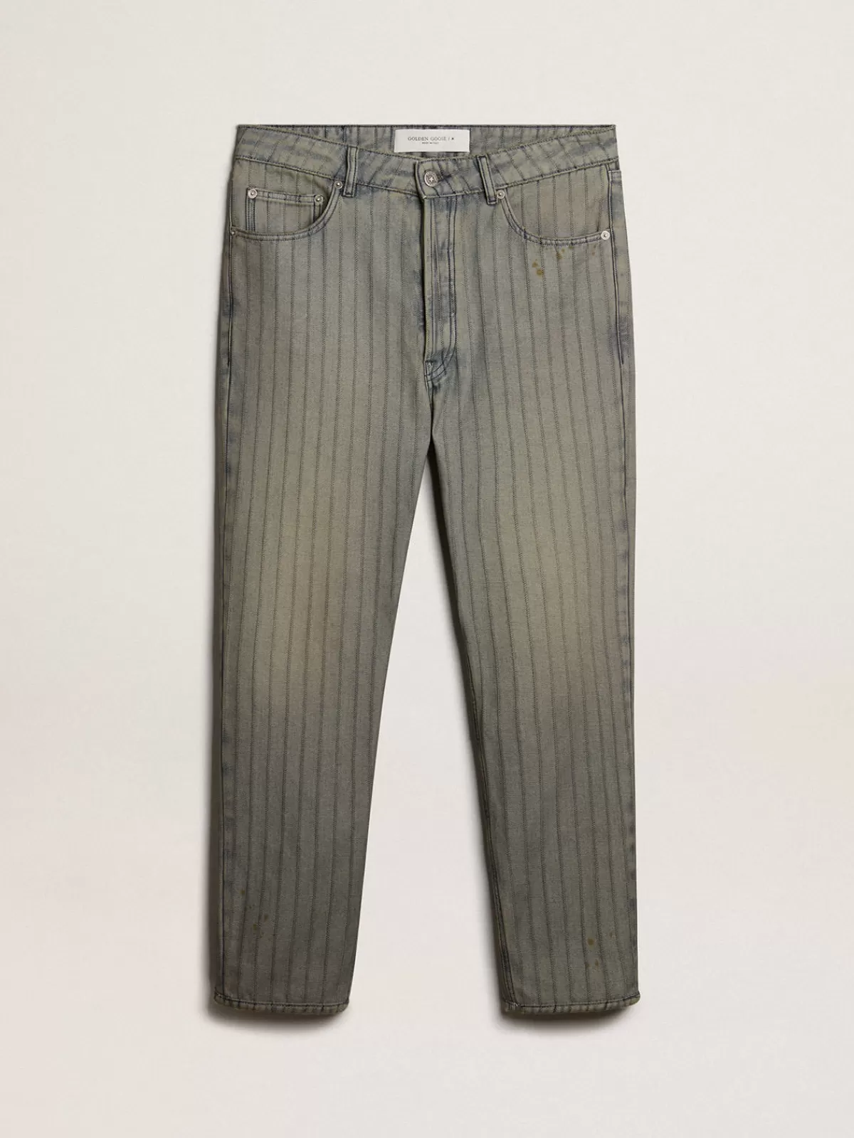 New Golden Goose Pantalone grigio da uomo in denim a righe