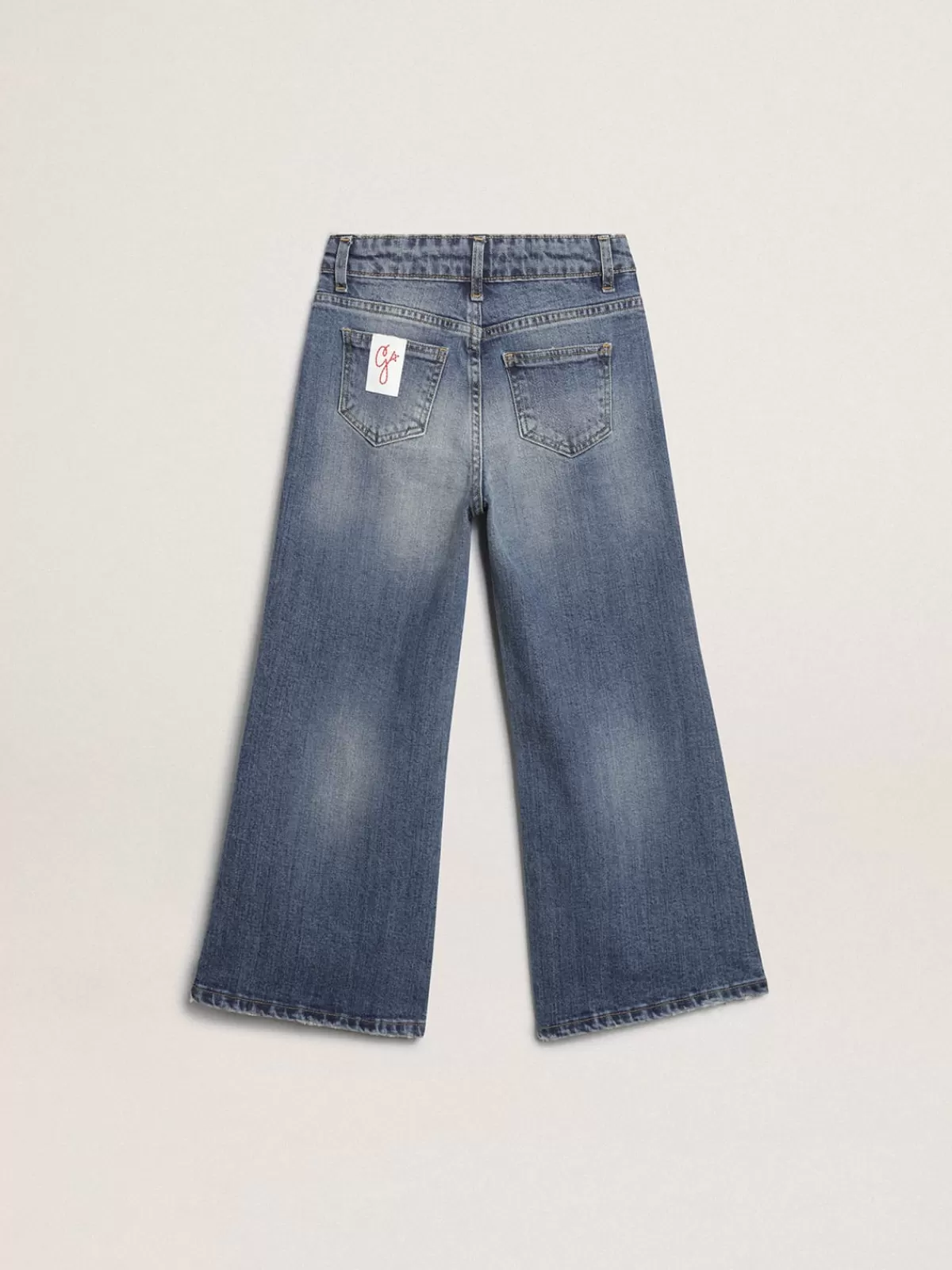 Cheap Golden Goose Pantalone jeans gamba larga in bull denim