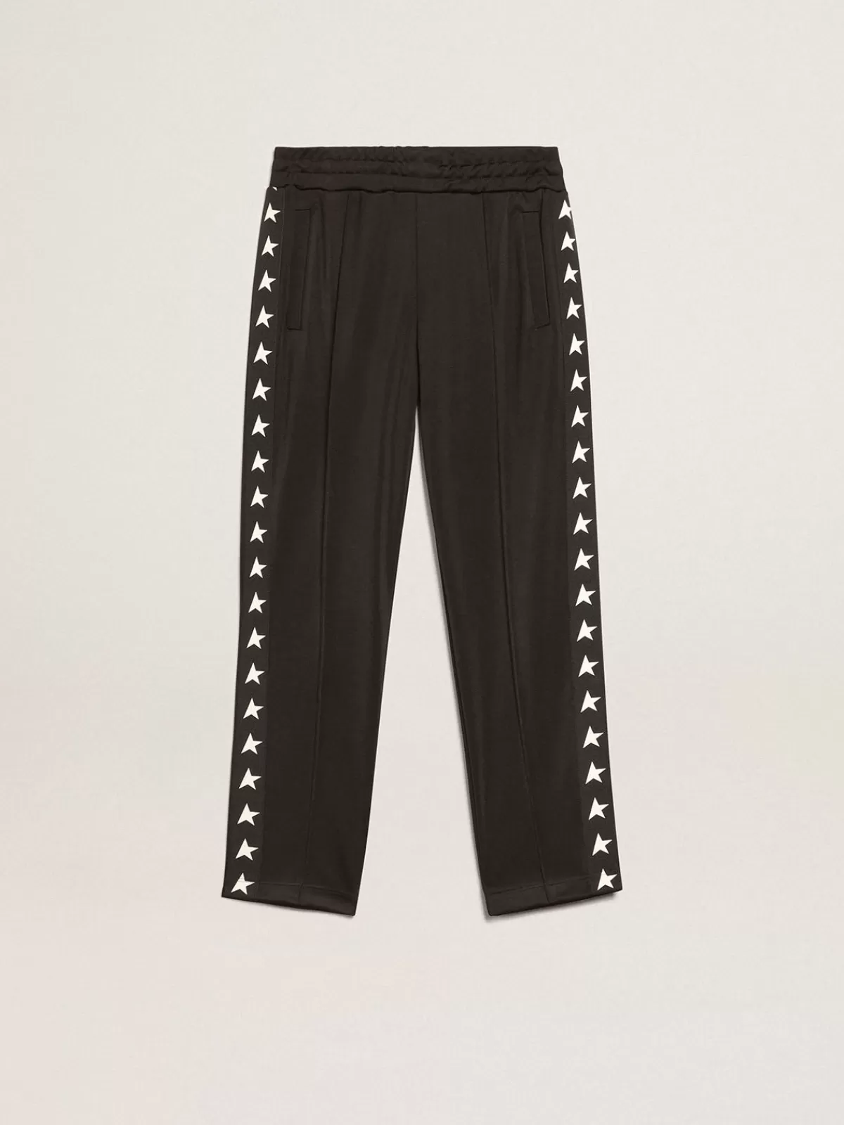 New Golden Goose Pantalone jogging neri con stelle bianche a contrasto