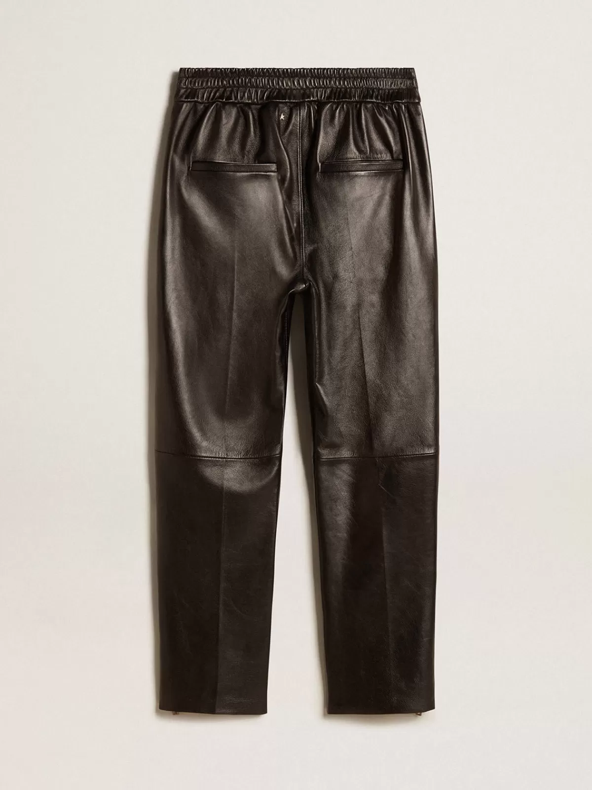 Clearance Golden Goose Pantalone jogging nero in nappa con zip sul fondo