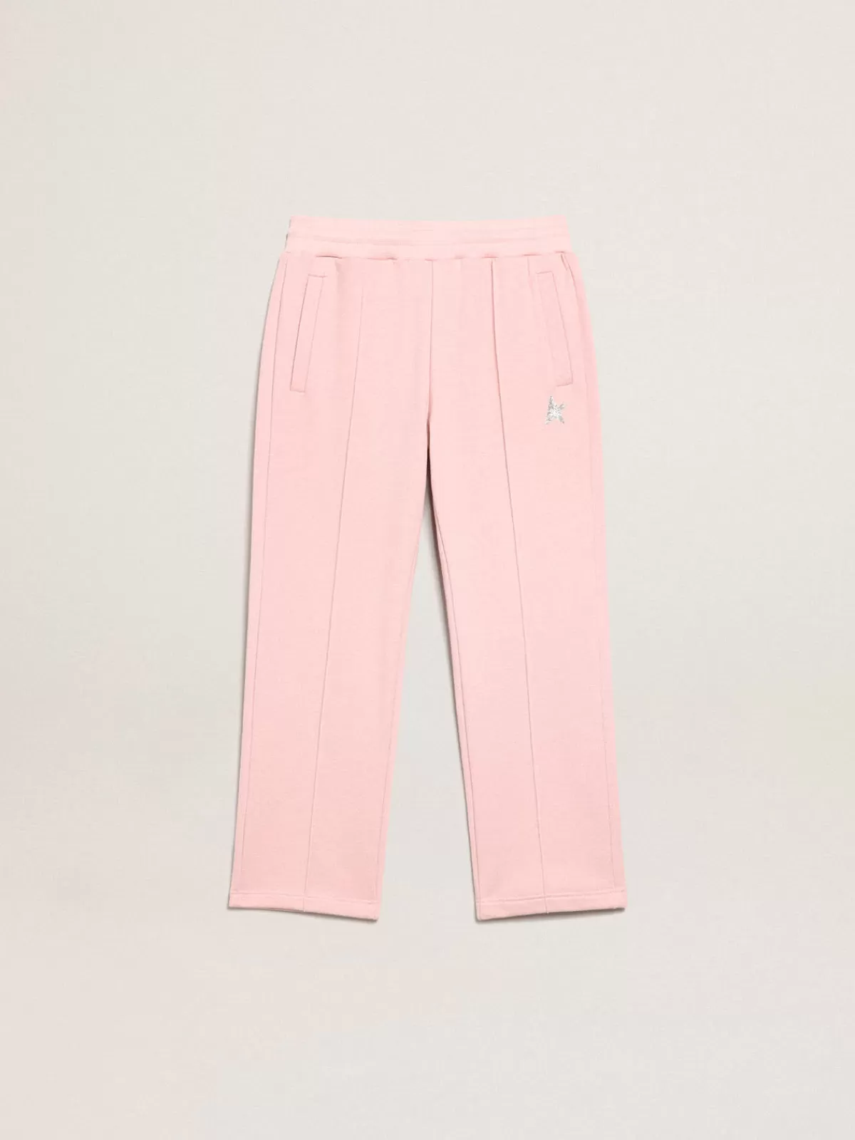 New Golden Goose Pantalone jogging rosa con stella in glitter sul davanti