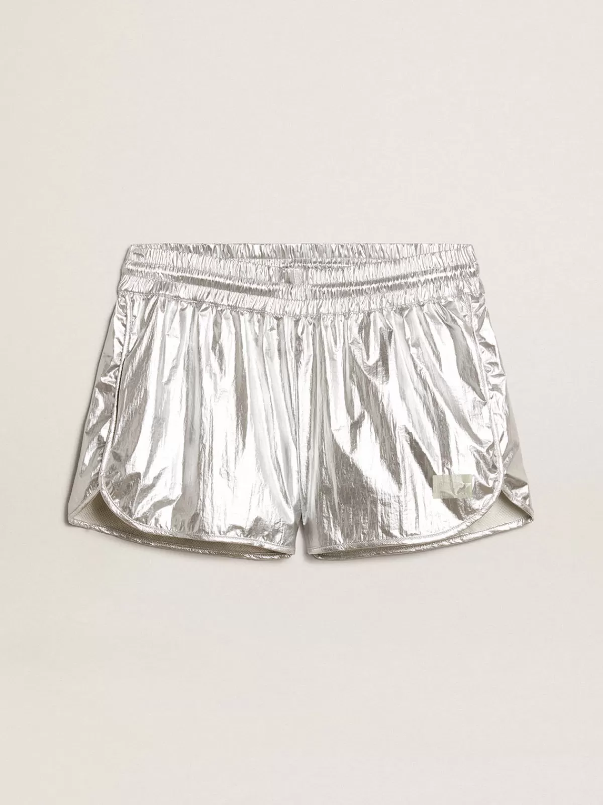 Clearance Golden Goose Running shorts Donna in tessuto argento