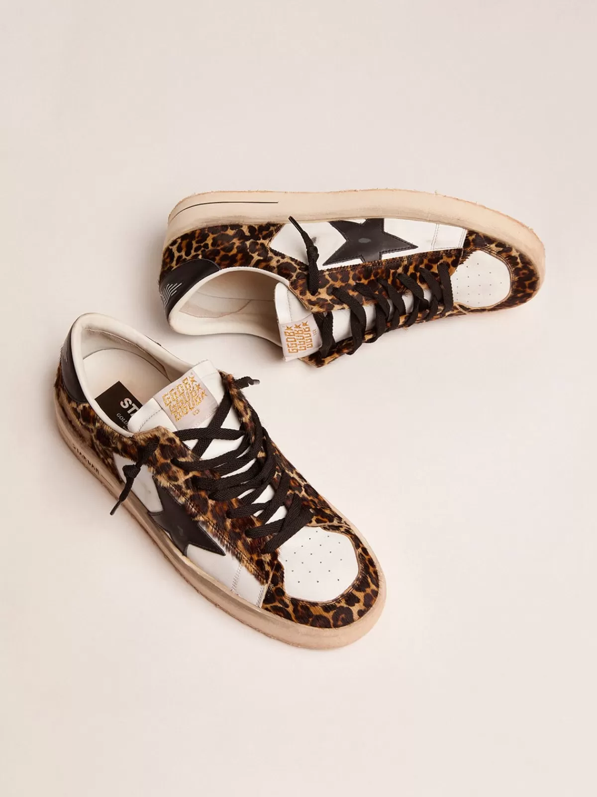 Best Golden Goose Sneaker Stardan in cavallino leopardato e stella nera