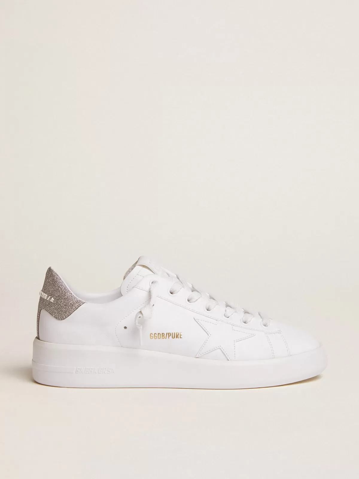 Cheap Golden Goose Sneakers Purestar con talloncino glitter argento