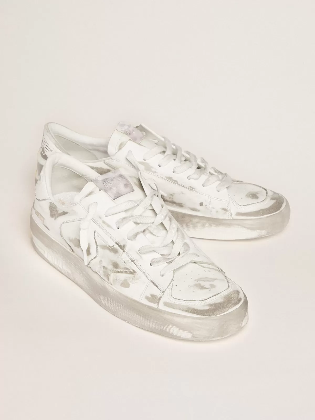 New Golden Goose Sneakers Stardan bianche in pelle trattamento lived-in