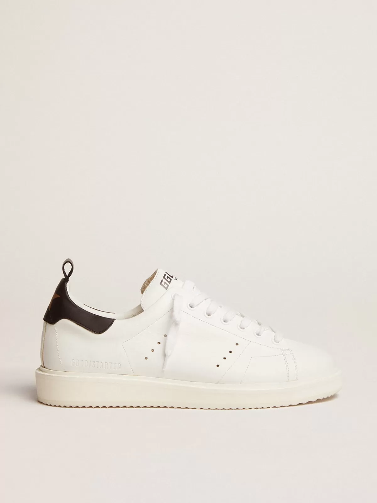 Outlet Golden Goose Sneakers Starter in pelle con talloncino nero