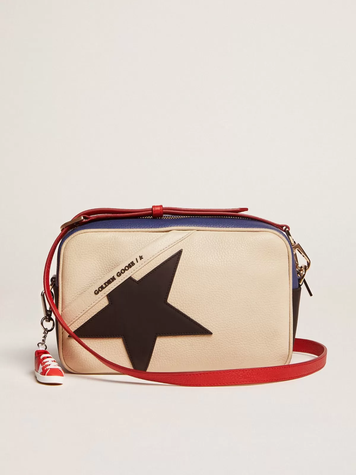 Discount Golden Goose Star Bag Donna in pelle granata con stella nera