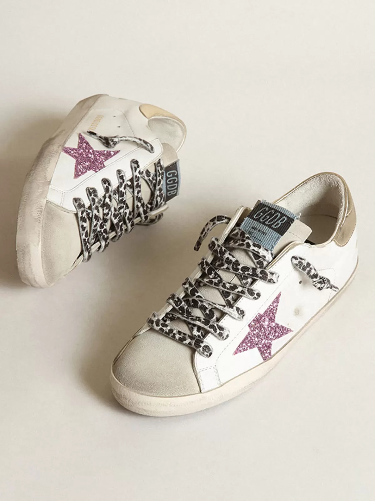 Store Golden Goose Super-Star Donna con glitter e talloncino dorato