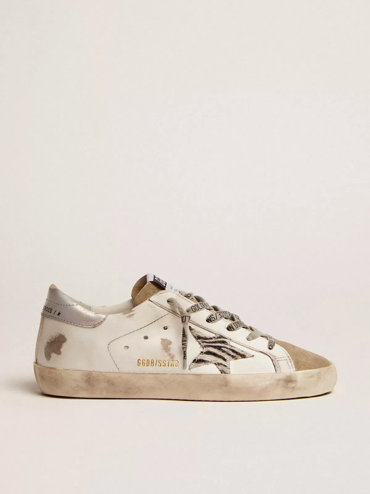 Clearance Golden Goose Super-Star Donna con stella in cavallino zebrato