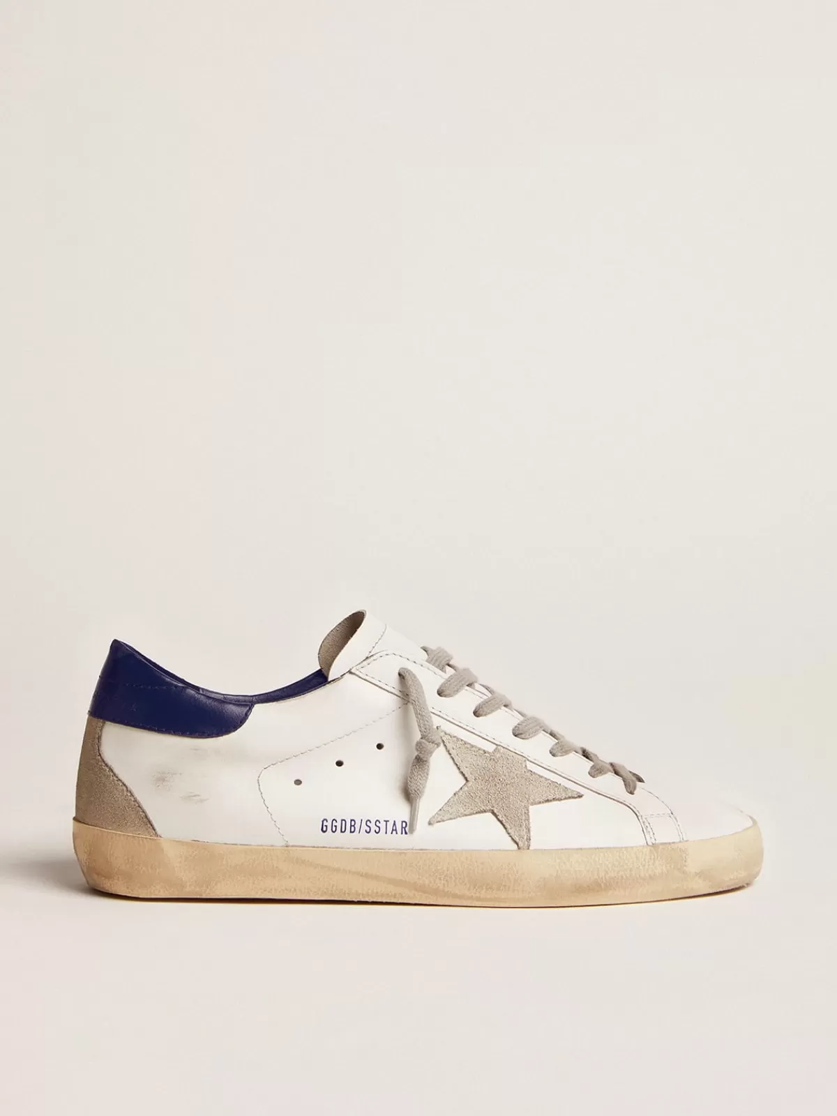 Online Golden Goose Super-Star Donna con stella in suede e talloncino blu