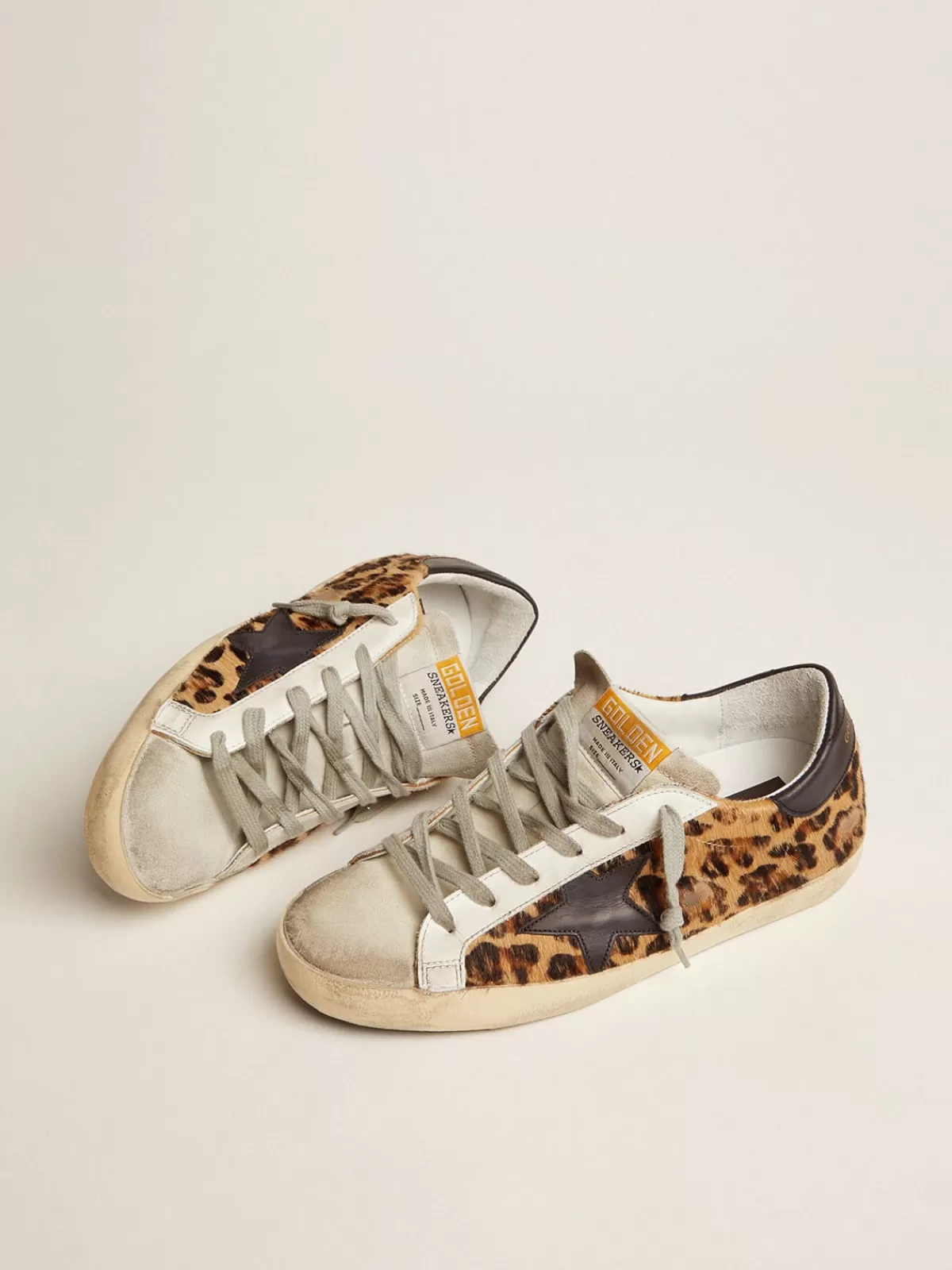 Flash Sale Golden Goose Super-Star Donna in pelle stampa leo