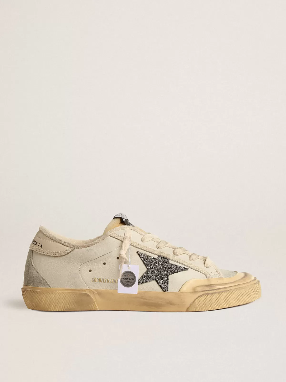 Sale Golden Goose Super-Star LTD con stella in cristalli Swarovski neri