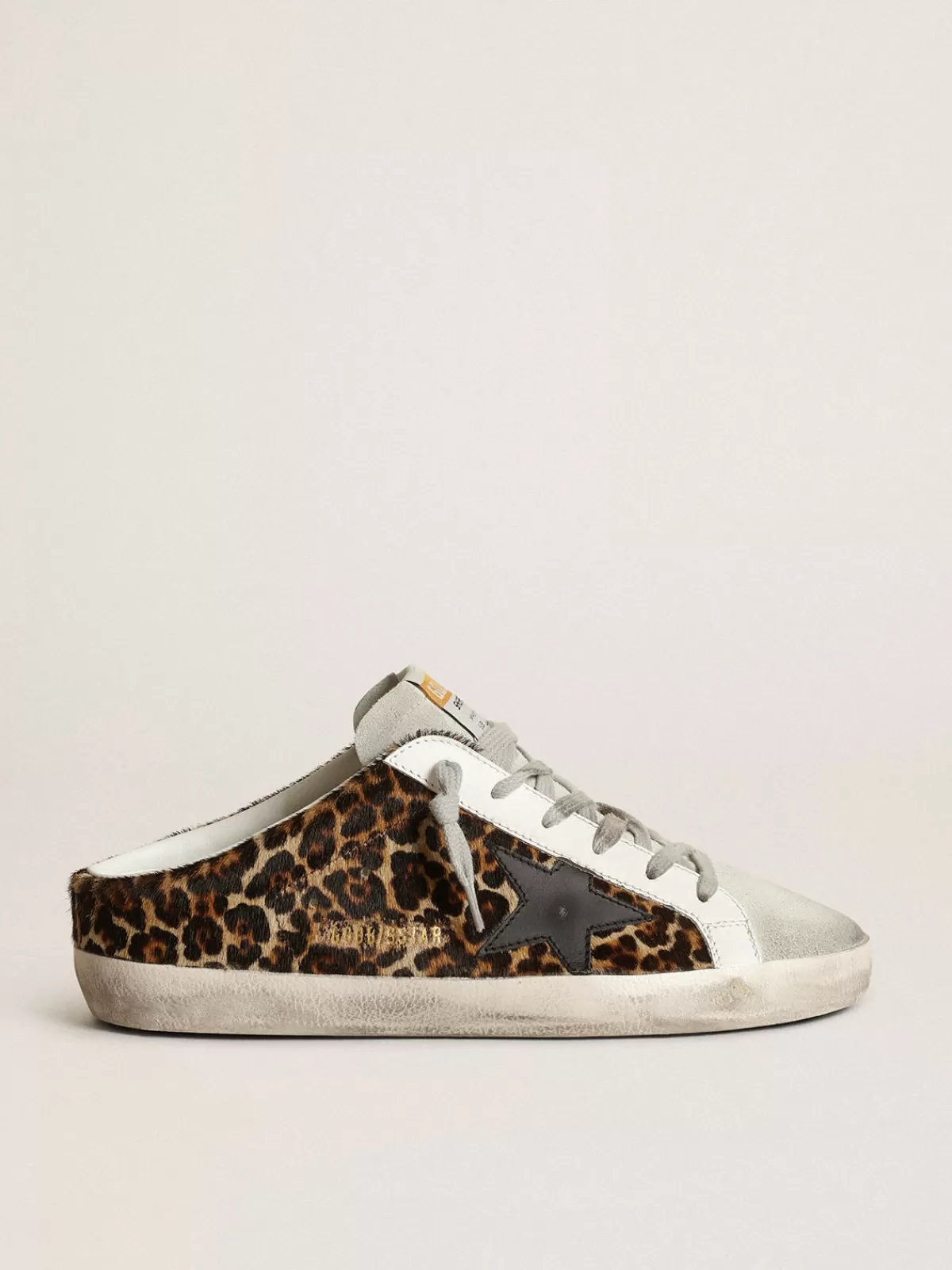 Cheap Golden Goose Super-Star Sabot Donna in cavallino leo con stella nera