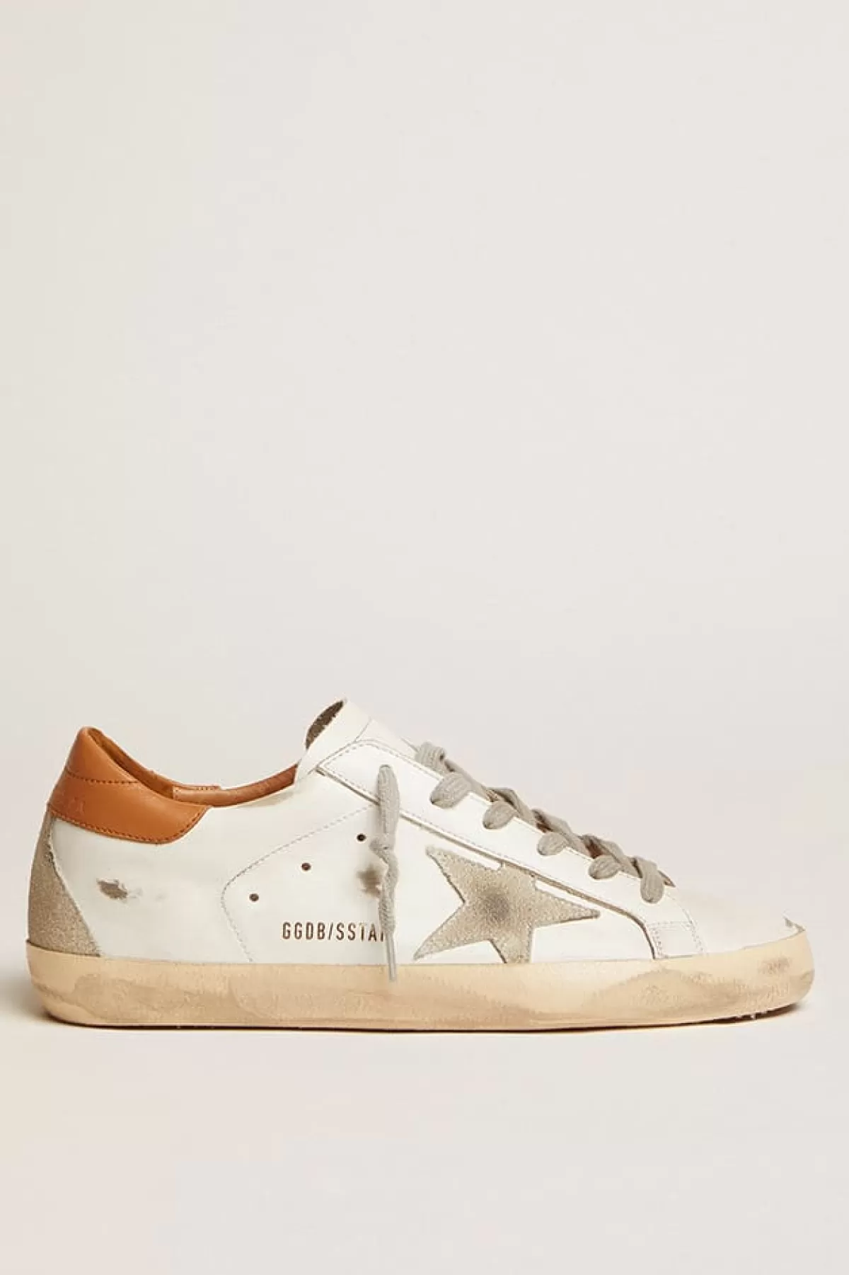 Fashion Golden Goose Super-Star Uomo con stella in suede e talloncino marrone