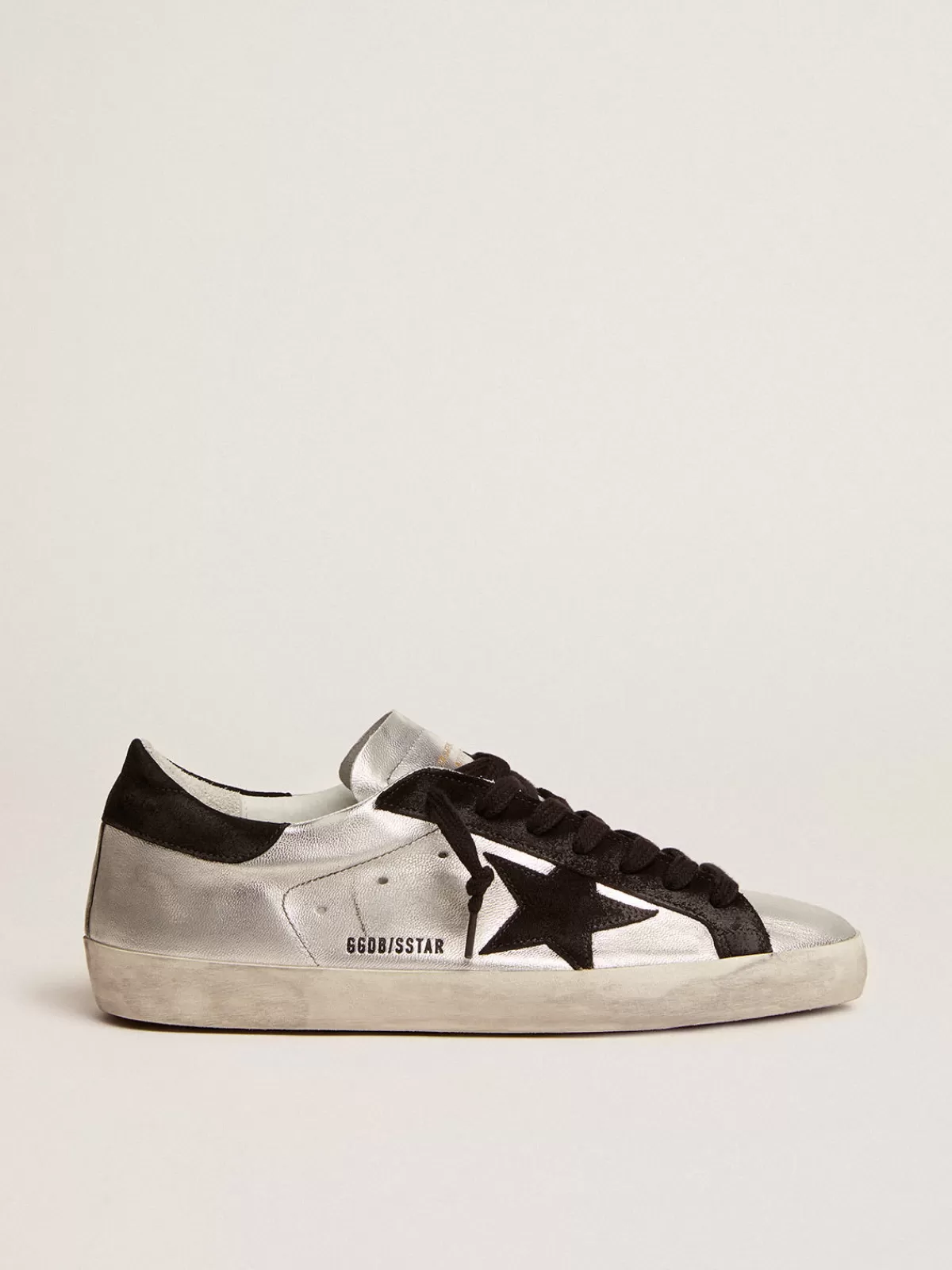 Cheap Golden Goose Super-Star Uomo in pelle argentata